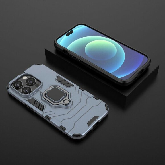 Чехол Armor Ring Holder для iPhone 14 Pro (темно-синий) Чехол Armor Ring Holder для iPhone 14 Pro (темно-синий)
