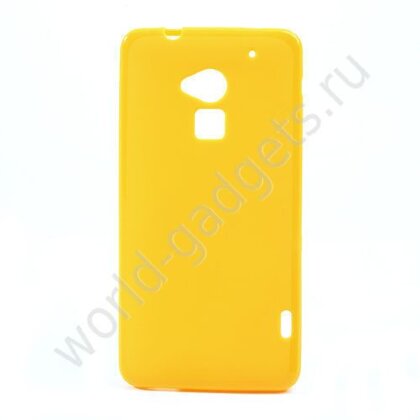 Мягкий пластиковый чехол HTC One MAX (желтый)