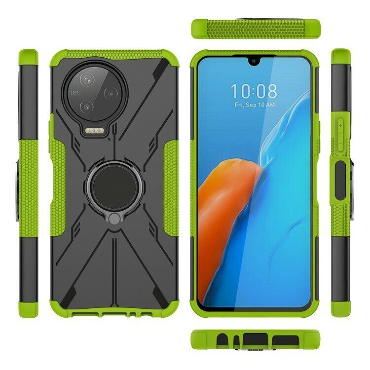 Чехол Armor Shockproof Ring Holder для Infinix NOTE 12 PRO (черный + зеленый)