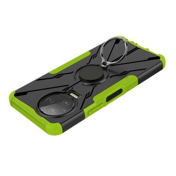 Чехол Armor Shockproof Ring Holder для Infinix NOTE 12 PRO (черный + зеленый) Чехол Armor Shockproof Ring Holder для Infinix NOTE 12 PRO (черный + зеленый)