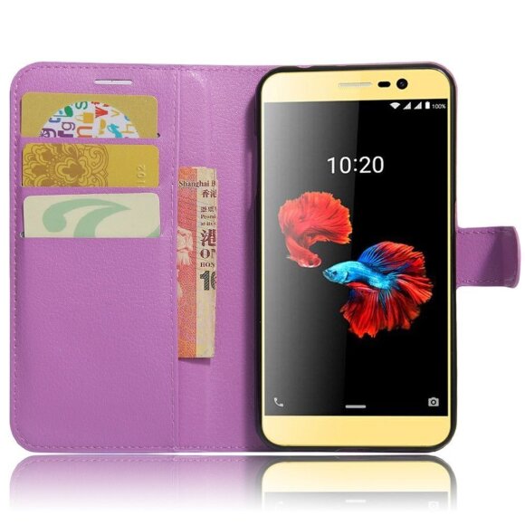 Чехол с визитницей для ZTE Blade A910 (фиолетовый)