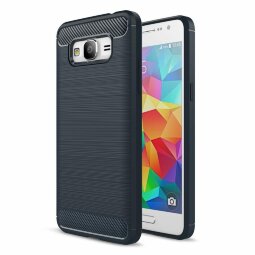 Чехол-накладка Carbon Fibre для Samsung Galaxy Grand Prime SM-G530H (темно-синий)