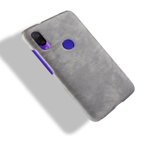 Кожаная накладка-чехол для Xiaomi Redmi 7 / Redmi Y3 (серый)