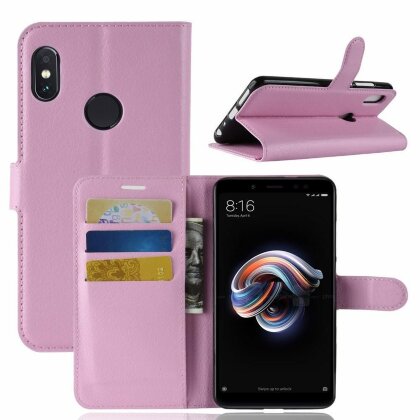 Чехол с визитницей для Xiaomi Redmi Note 5 / 5 Pro (розовый)