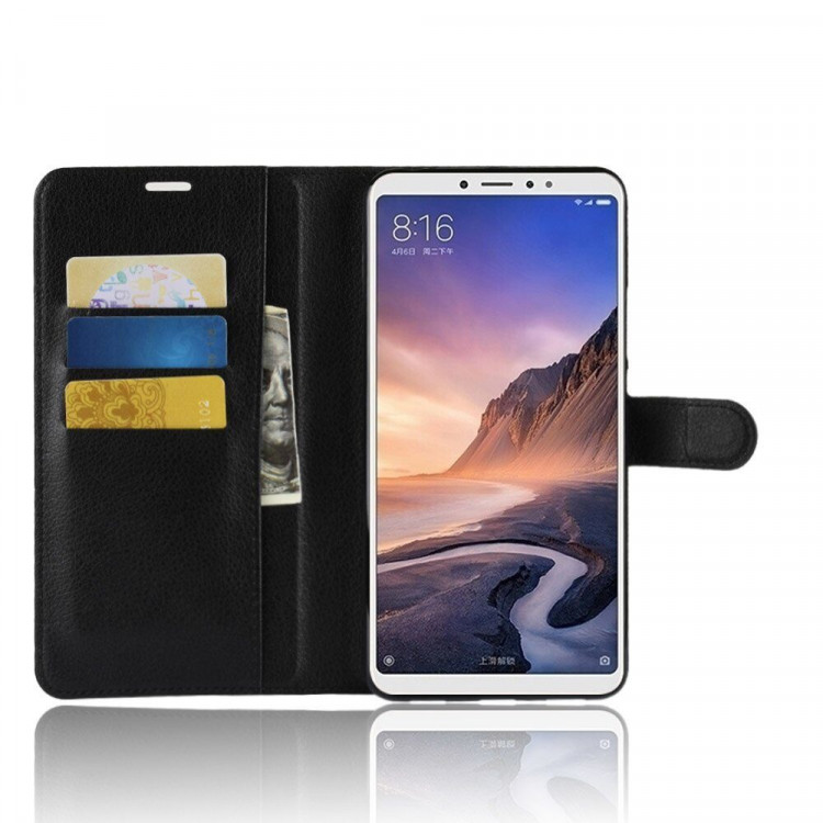 Чехол с визитницей для Xiaomi Mi Max 3 (черный)