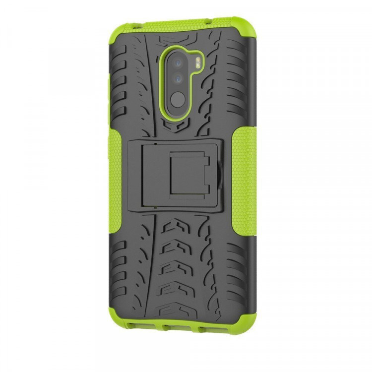 Чехол Hybrid Armor для Xiaomi Pocophone F1 / Poco F1 (черный + зеленый)