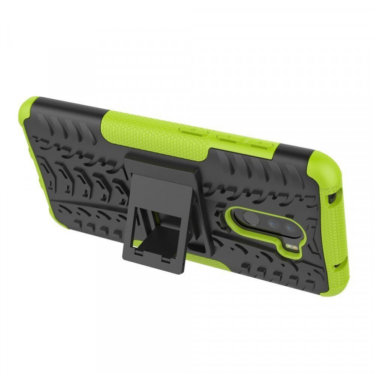 Чехол Hybrid Armor для Xiaomi Pocophone F1 / Poco F1 (черный + зеленый)