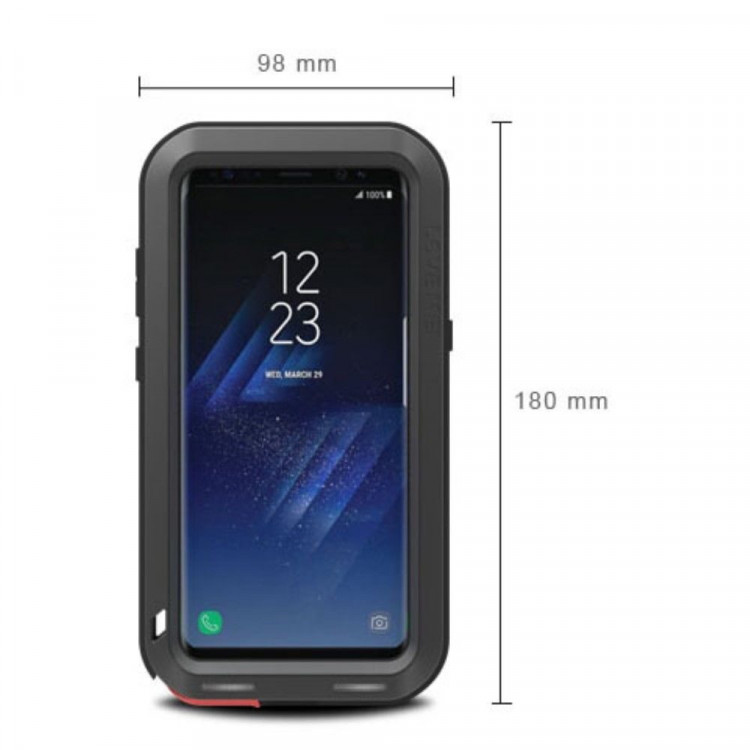 Гибридный чехол LOVE MEI для Samsung Galaxy S8+ (черный)