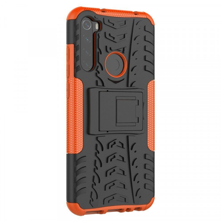Чехол Hybrid Armor для Xiaomi Redmi Note 8T (черный + оранжевый)