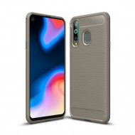 Чехол-накладка Carbon Fibre для Samsung Galaxy A8s (серый)