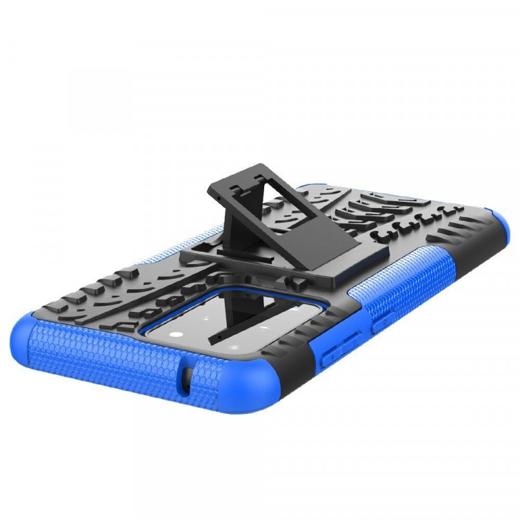 Чехол Hybrid Armor для Samsung Galaxy S20 Ultra (черный + голубой)