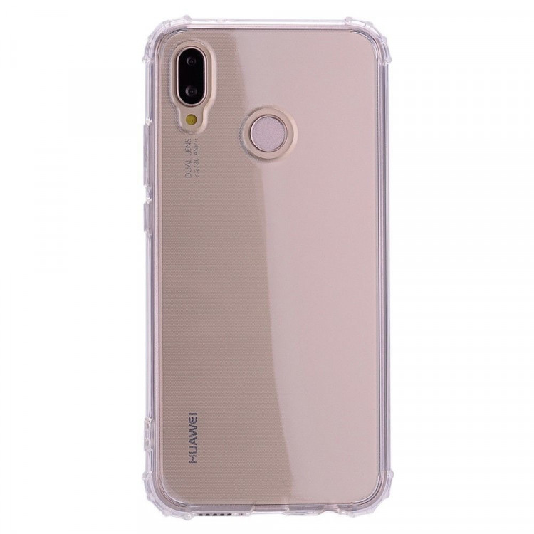 Силиконовый чехол с усиленными бортиками для Huawei P20 Lite / nova 3e (прозрачный)