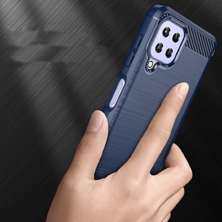 Чехол-накладка Carbon Fibre для Samsung Galaxy A22 (темно-синий)