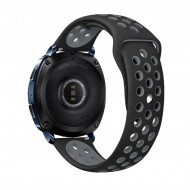 Двухцветный силиконовый ремешок для Samsung Gear Sport / Gear S2 Classic / Galaxy Watch 42мм / Watch Active / Watch 3 (41мм) / Watch4 (черный+серый) Двухцветный силиконовый ремешок для Samsung Gear Sport / Gear S2 Classic / Galaxy Watch 42мм / Watch Active / Watch 3 (41мм) / Watch4 (черный+серый)