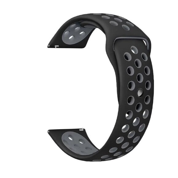 Двухцветный силиконовый ремешок для Samsung Gear Sport / Gear S2 Classic / Galaxy Watch 42мм / Watch Active / Watch 3 (41мм) / Watch4 (черный+серый) Двухцветный силиконовый ремешок для Samsung Gear Sport / Gear S2 Classic / Galaxy Watch 42мм / Watch Active / Watch 3 (41мм) / Watch4 (черный+серый)