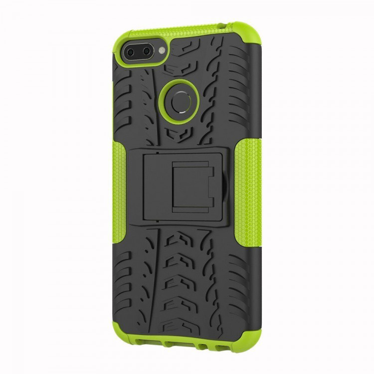 Чехол Hybrid Armor для Huawei Honor 9i / Honor 9N (черный + зеленый)
