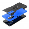 Чехол Armor Shockproof Ring Holder для Tecno Pova 2 (черный + голубой)