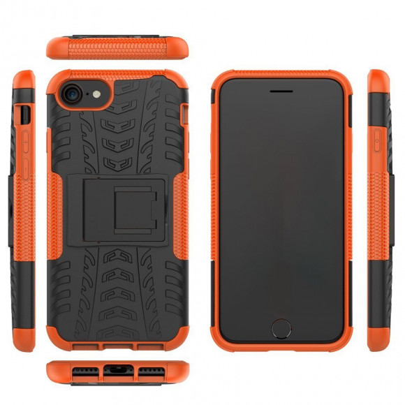 Чехол Hybrid Armor для iPhone 8 / iPhone 7 / iPhone SE (2020) / iPhone SE (2022) (черный + оранжевый) Чехол Hybrid Armor для iPhone 8 / iPhone 7 / iPhone SE (2020) / iPhone SE (2022) (черный + оранжевый)