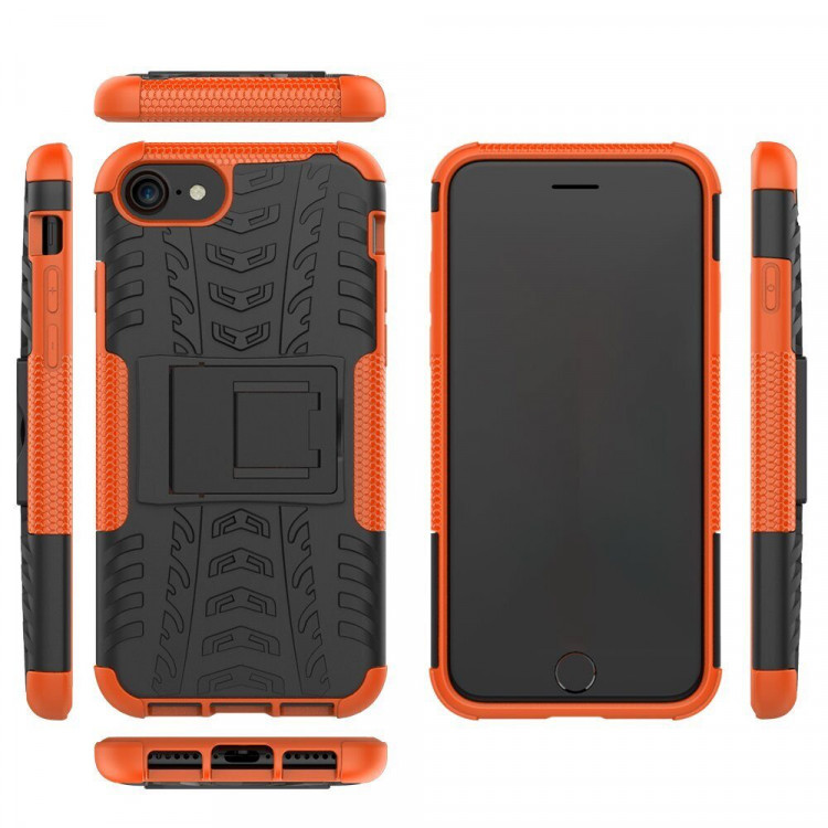Чехол Hybrid Armor для iPhone 8 / iPhone 7 / iPhone SE (2020) / iPhone SE (2022) (черный + оранжевый)