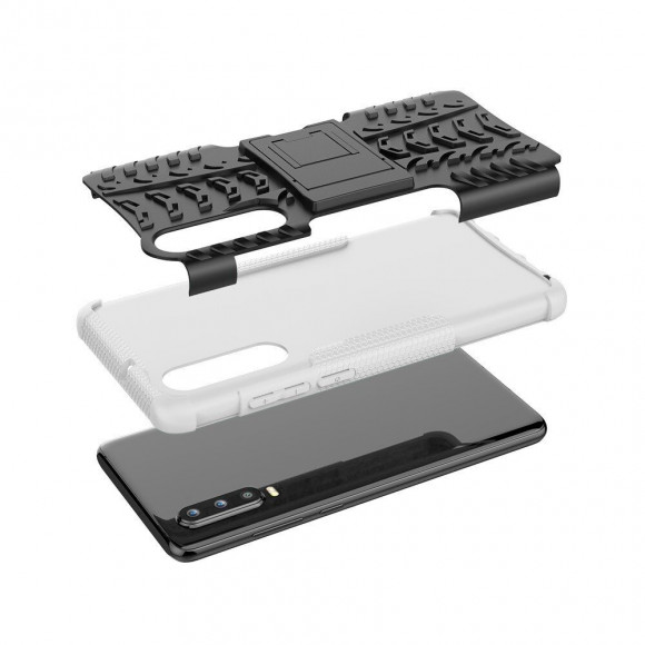 Чехол Hybrid Armor для Huawei P30 (черный + белый)