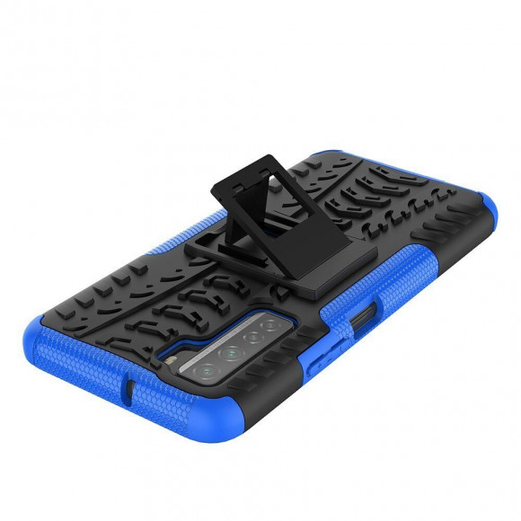 Чехол Hybrid Armor для Honor 30S (CDY-NX9A) (черный + голубой)