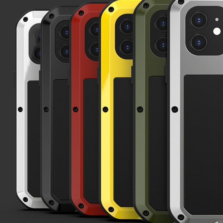 Гибридный чехол LOVE MEI для iPhone 12 (черный)