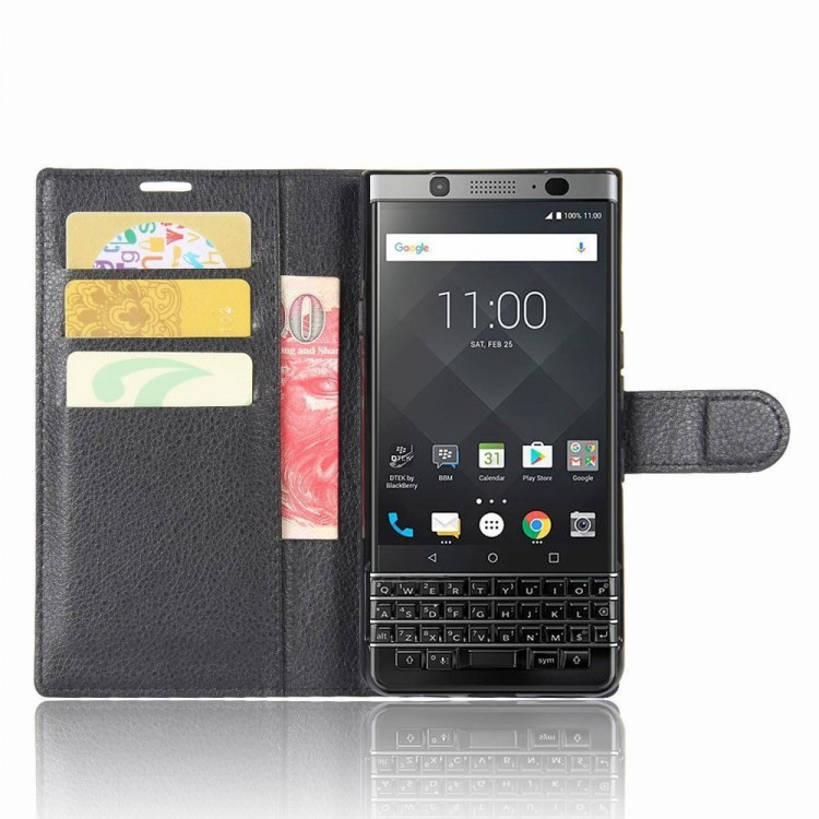 Чехол с визитницей для BlackBerry Keyone (черный)