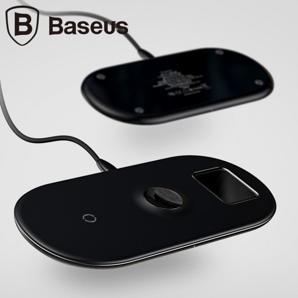 Беспроводное зарядное устройство Baseus 3 в 1 (iPhone + Watch + AirPods) - черный