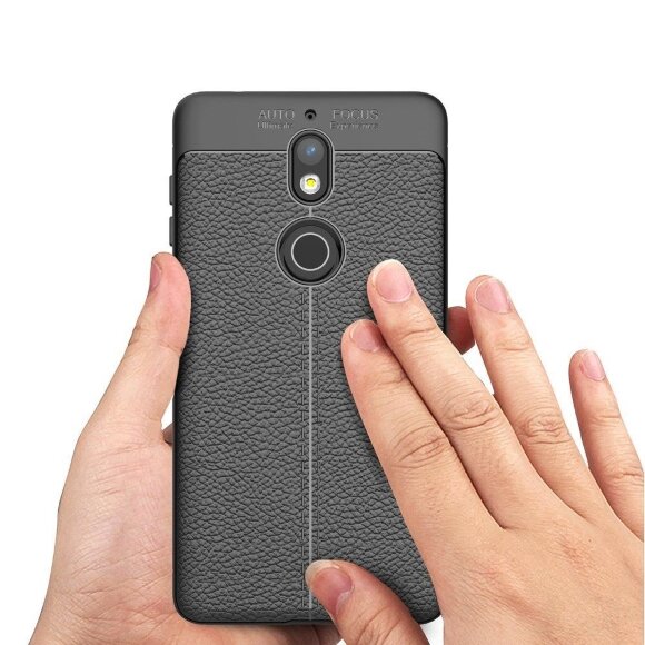Чехол-накладка Litchi Grain для Nokia 7 (темно-синий)