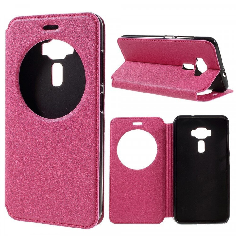 Чехол с окном для ASUS Zenfone 3 ZE552KL (розовый)