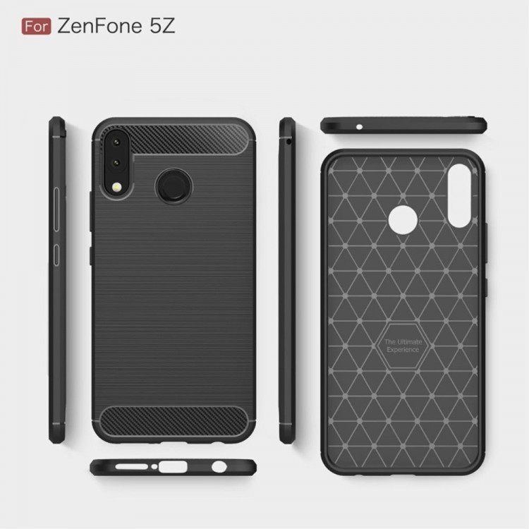 Чехол-накладка Carbon Fibre для Asus ZenFone 5 ZE620KL / 5z ZS620KL (черный)