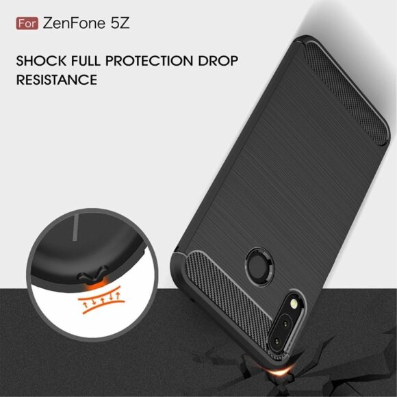 Чехол-накладка Carbon Fibre для Asus ZenFone 5 ZE620KL / 5z ZS620KL (черный)