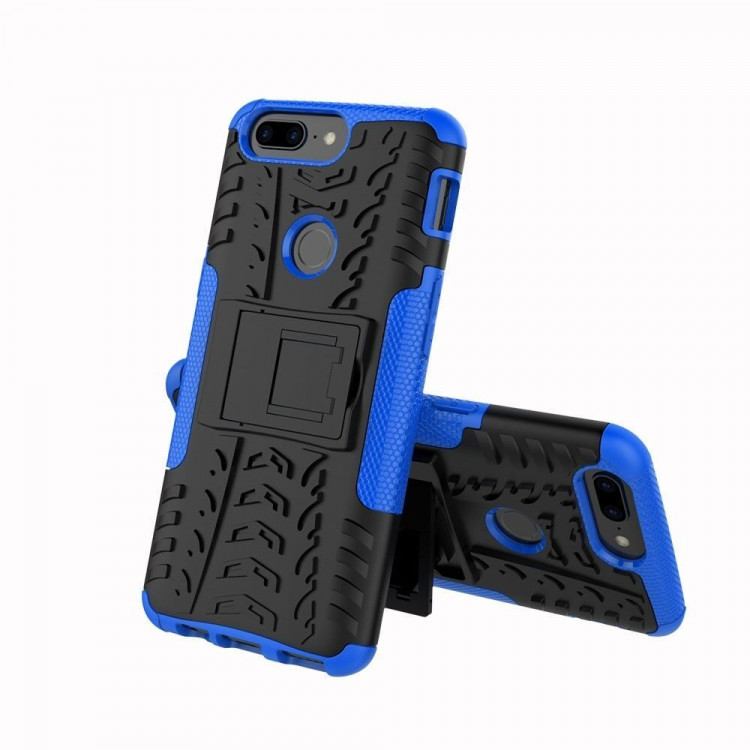 Чехол Hybrid Armor для OnePlus 5T (черный + голубой)