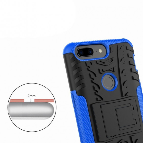 Чехол Hybrid Armor для OnePlus 5T (черный + голубой)