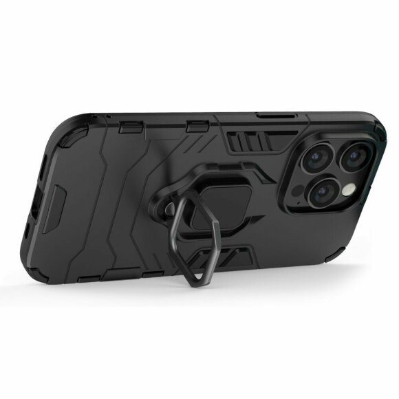Чехол Armor Ring Holder для iPhone 14 Pro (черный) Чехол Armor Ring Holder для iPhone 14 Pro (черный)