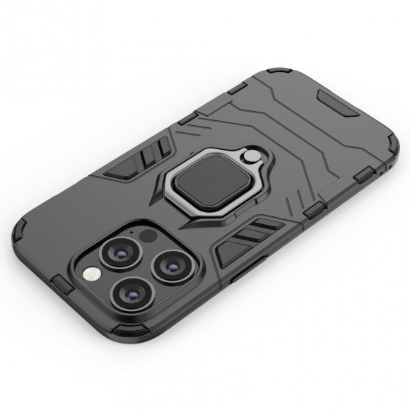 Чехол Armor Ring Holder для iPhone 14 Pro (черный) Чехол Armor Ring Holder для iPhone 14 Pro (черный)