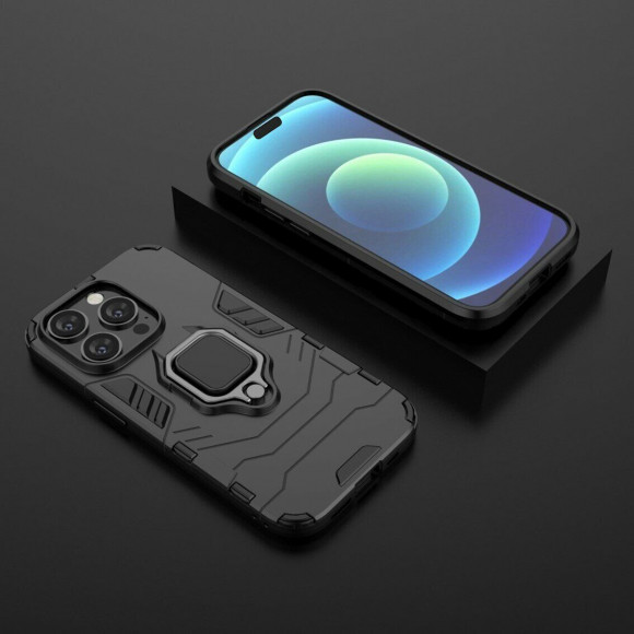 Чехол Armor Ring Holder для iPhone 14 Pro (черный) Чехол Armor Ring Holder для iPhone 14 Pro (черный)