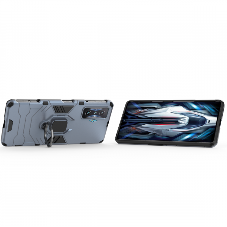 Чехол Armor Ring Holder для Xiaomi Poco F4 GT (темно-синий)