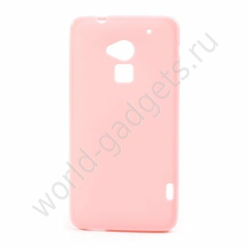 Мягкий пластиковый чехол HTC One MAX (розовый)