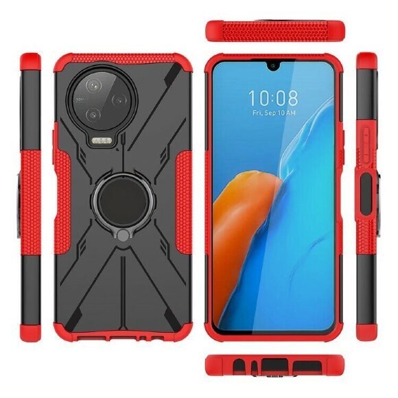 Чехол Armor Shockproof Ring Holder для Infinix NOTE 12 PRO (черный + красный)