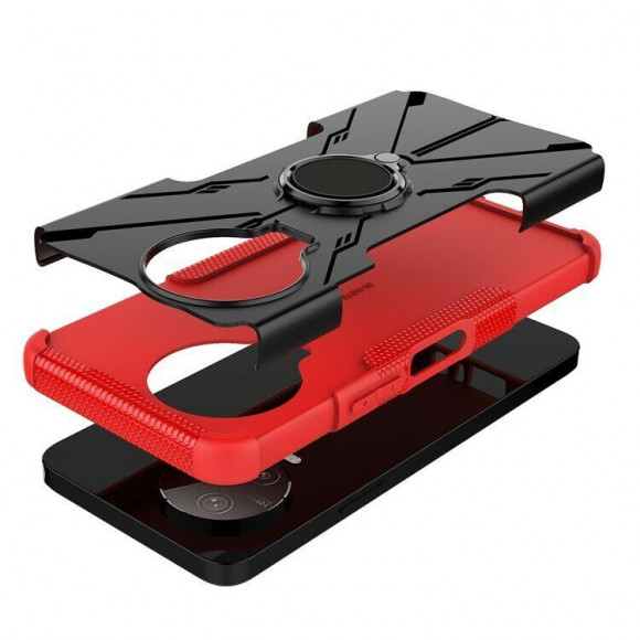 Чехол Armor Shockproof Ring Holder для Infinix NOTE 12 PRO (черный + красный)