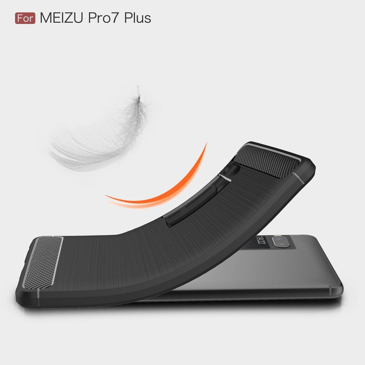 Чехол-накладка Carbon Fibre для Meizu Pro 7 Plus (черный)