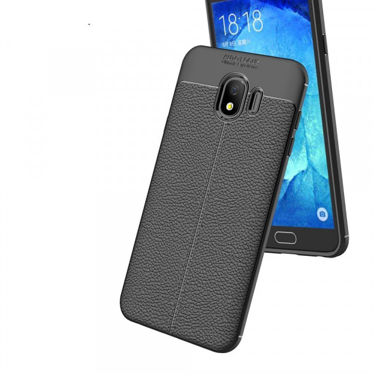 Чехол-накладка Litchi Grain для Samsung Galaxy J4 (2018) (темно-синий)