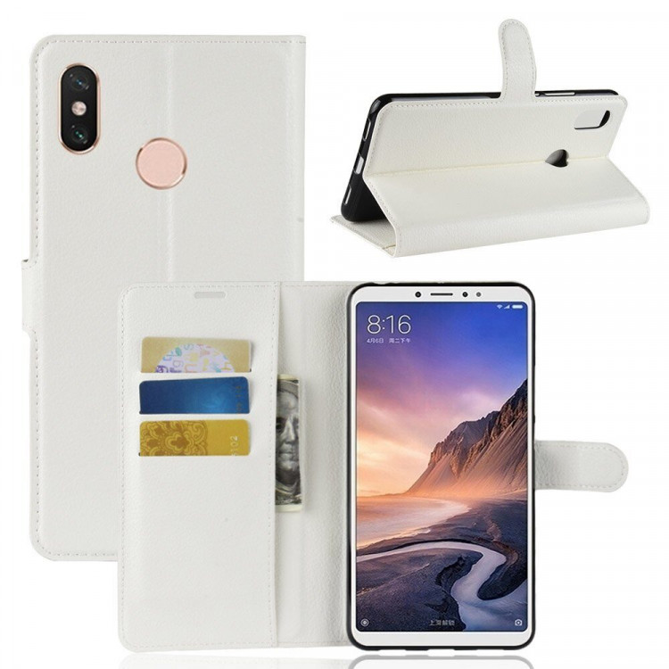 Чехол с визитницей для Xiaomi Mi Max 3 (белый)