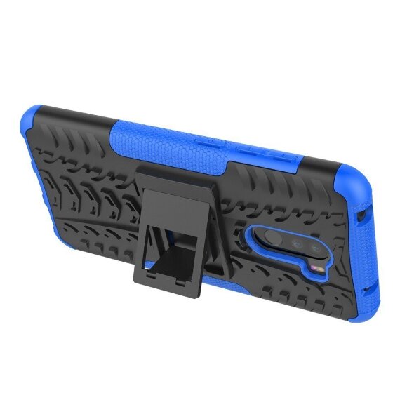 Чехол Hybrid Armor для Xiaomi Pocophone F1 / Poco F1 (черный + голубой) Чехол Hybrid Armor для Xiaomi Pocophone F1 / Poco F1 (черный + голубой)