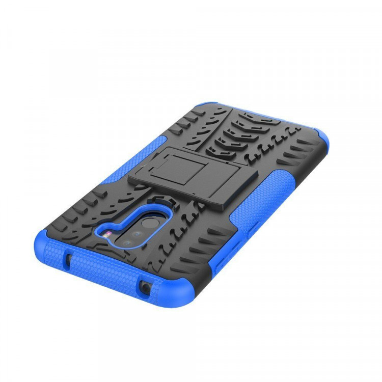Чехол Hybrid Armor для Xiaomi Pocophone F1 / Poco F1 (черный + голубой)