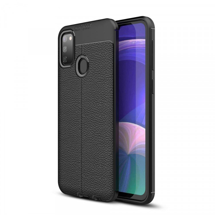 Чехол-накладка Litchi Grain для Samsung Galaxy M30s / Galaxy M21 (черный)