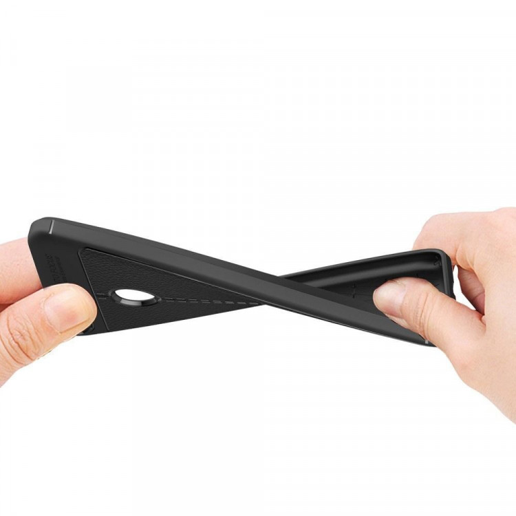 Чехол-накладка Litchi Grain для Huawei P Smart / Enjoy 7S (темно-синий)