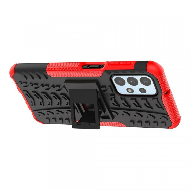 Чехол Hybrid Armor для Samsung Galaxy A23 4G (черный + красный)