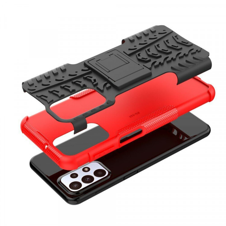 Чехол Hybrid Armor для Samsung Galaxy A23 4G (черный + красный)